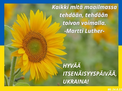 Ukrainan itsenäisyyspäivä 2023, Martti Linna, Martti Luther, auringonkukka